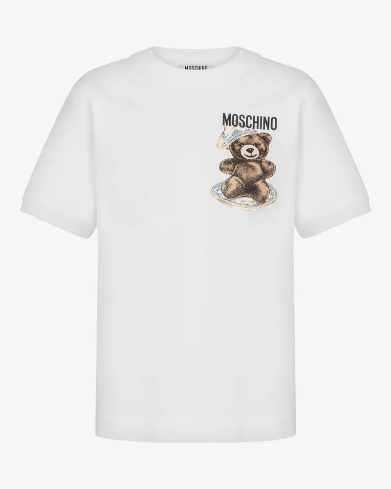 Moschino T-Shirt aus Bio-Baumwolljersey Moschino Teddy Bear - Weiß Weiß