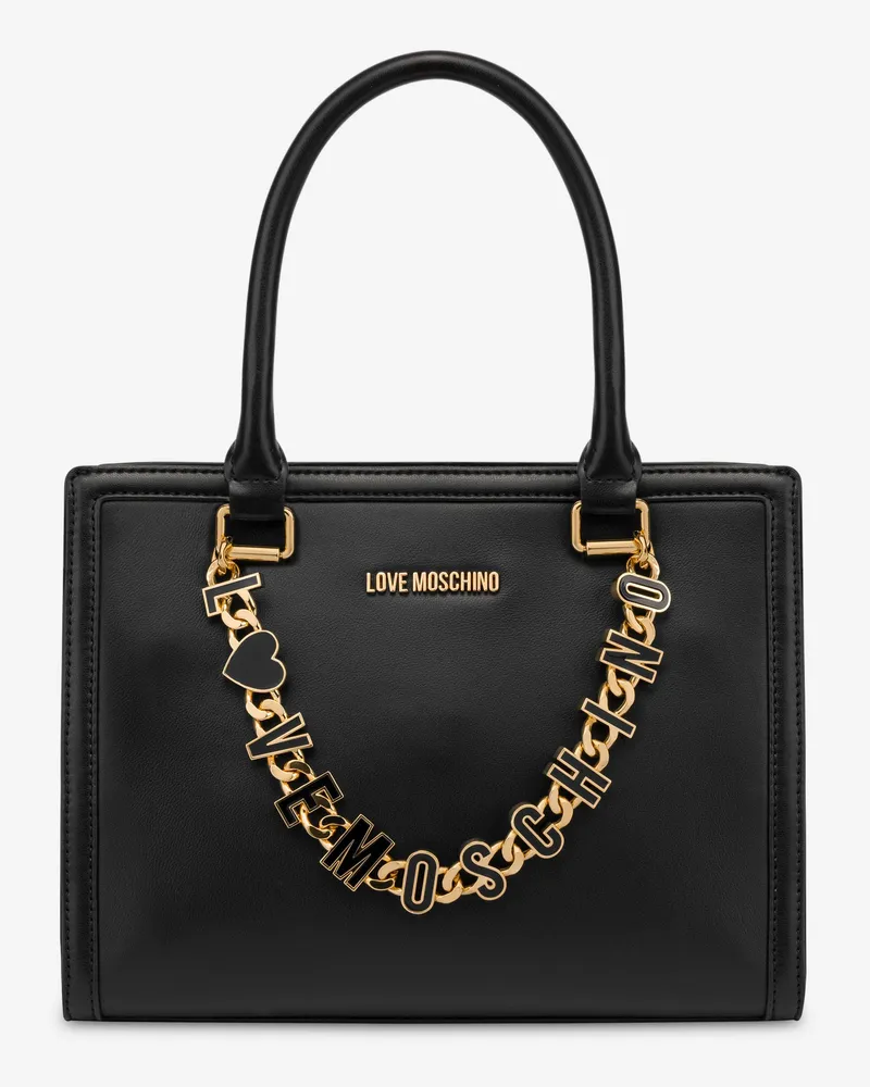 Moschino Handtasche mit Kette - Schwarz Schwarz