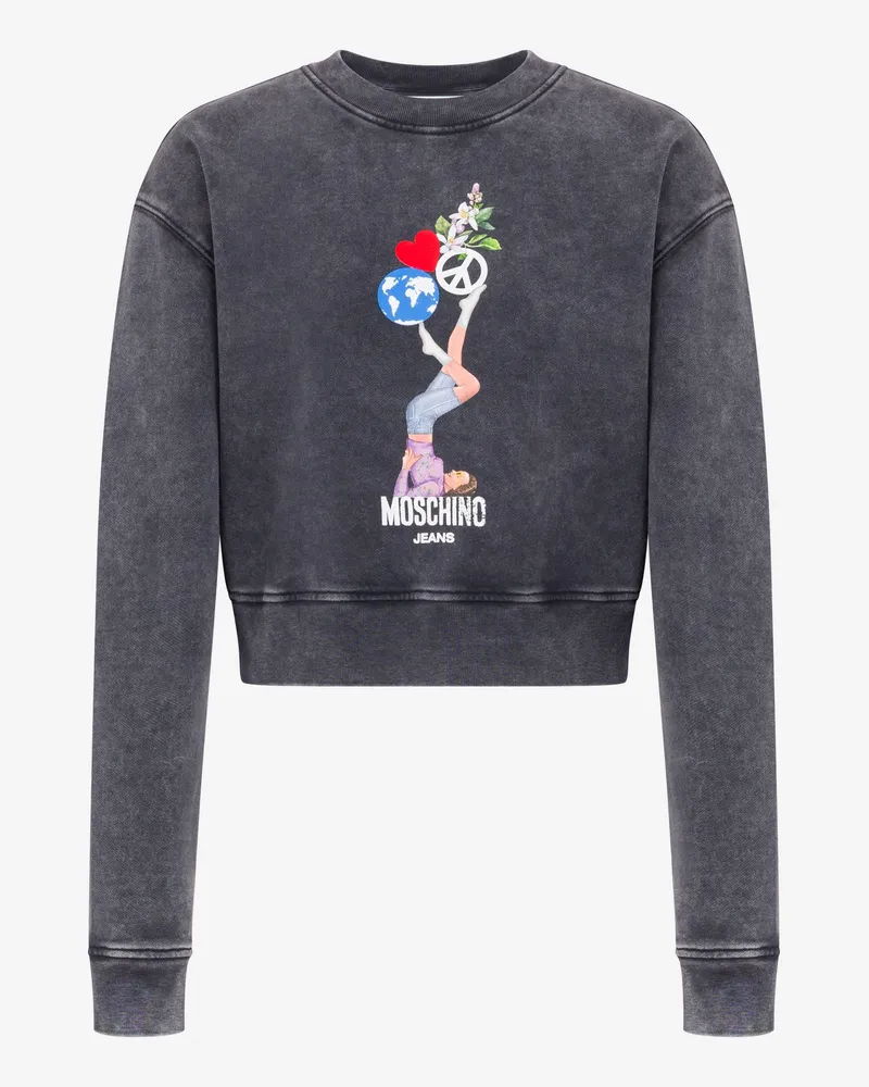 Moschino Bedrucktes Baumwoll-Sweatshirt - Grau Grau