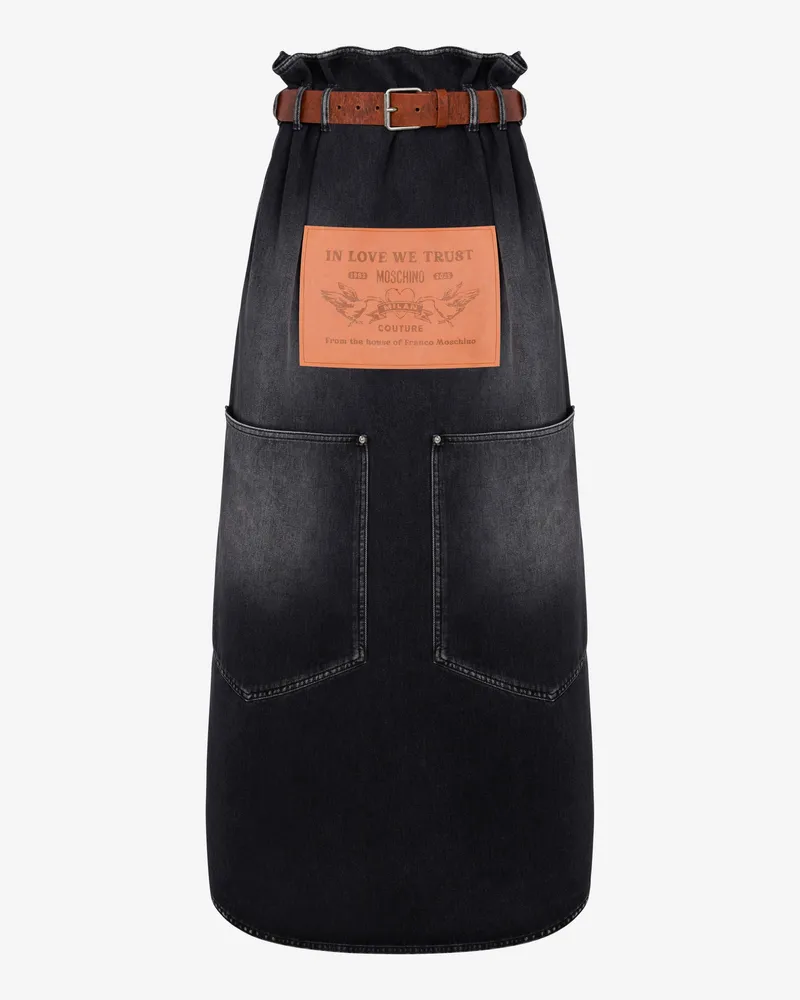 Moschino Schwarzer Denim-Rock - Schwarz Schwarz
