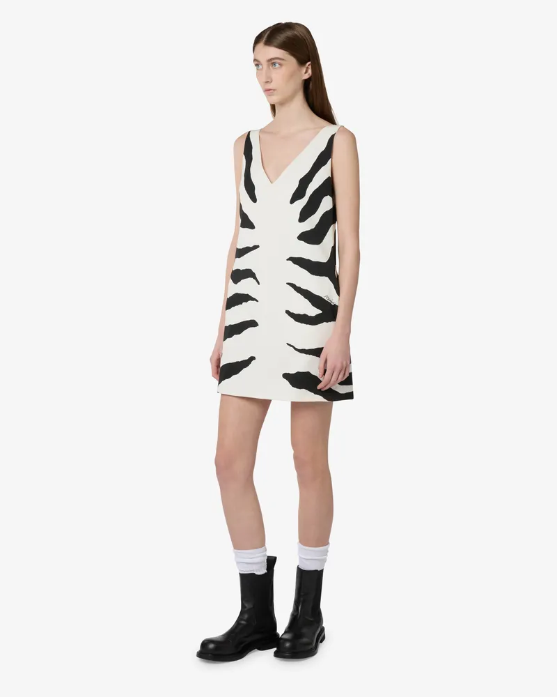 Moschino Kleid aus schwerer bedruckter Baumwolle - Weiß Weiß