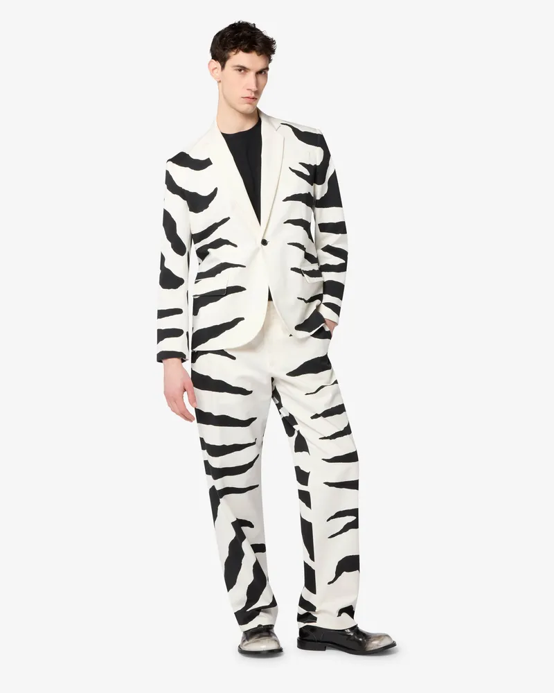 Moschino Jacke aus schwerer, bedruckter Baumwolle - Weiß Weiß