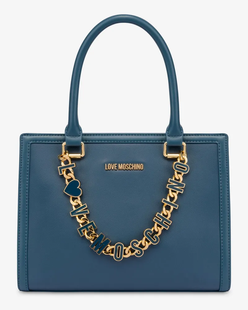 Moschino Handtasche mit Kette - Blau Blau