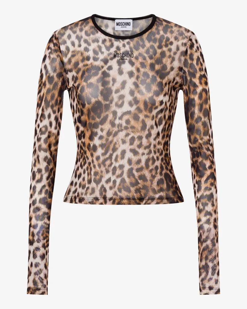 Moschino Bedrucktes Netz-T-Shirt - Braun Braun