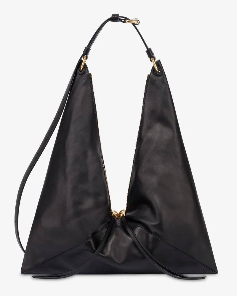 Moschino Hobo-Tasche aus Nappaleder - Schwarz Schwarz