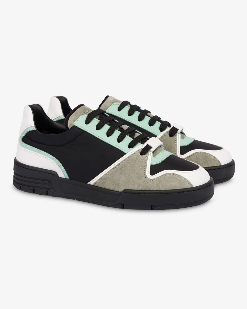 Moschino Materialmix Trainer - Schwarz Schwarz