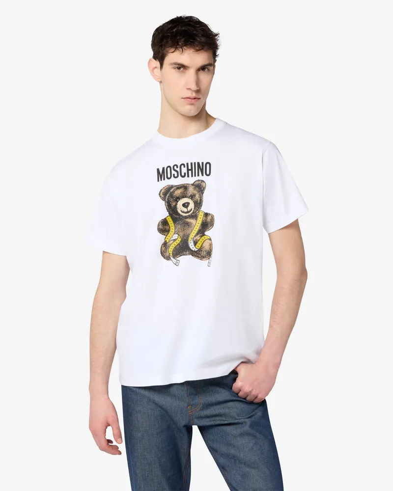 Moschino Moschino Teddy Bear T-Shirt aus Baumwolljersey - Weiß Weiß