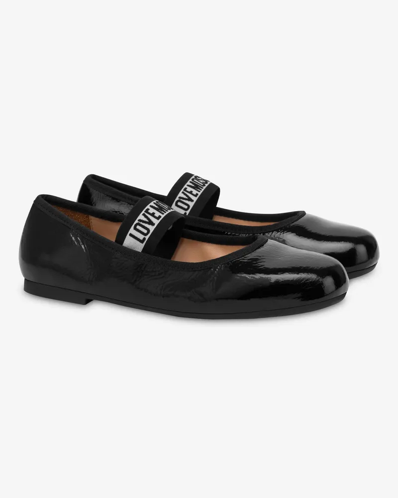 Moschino Ballerinas aus Lackleder - Schwarz Schwarz
