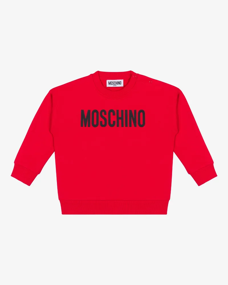 Moschino Sweatshirt aus Baumwolle mit Logo-Print - Rot Rot