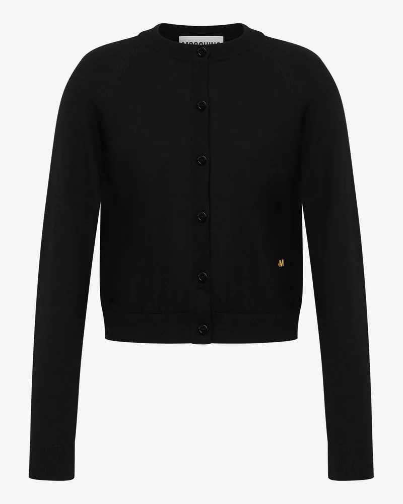Moschino Golden M Strickjacke aus Wolle und Seide - Schwarz Schwarz