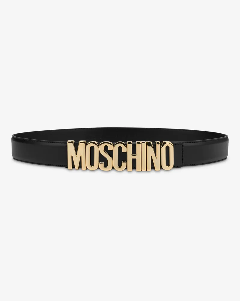 Moschino Ledergürtel mit Logo - Schwarz Schwarz