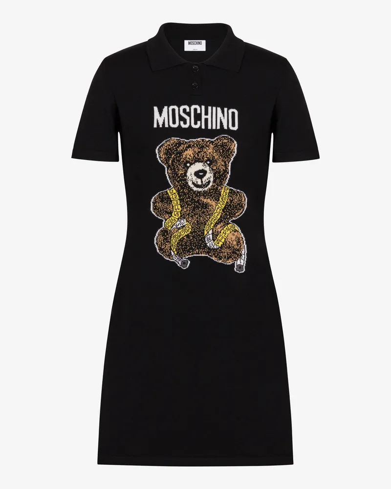 Moschino Kleid aus extrafeiner Merinowolle von Moschino Teddy Bear - Schwarz Schwarz