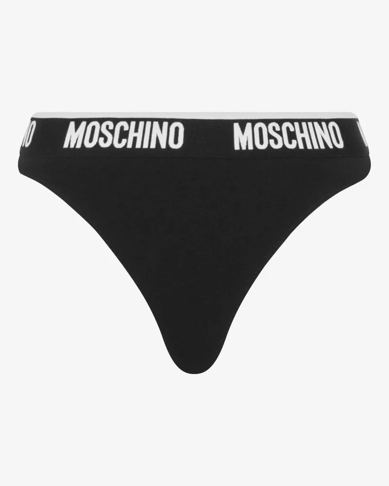 Moschino Tanga Elastic Logo Band - Schwarz Schwarz
