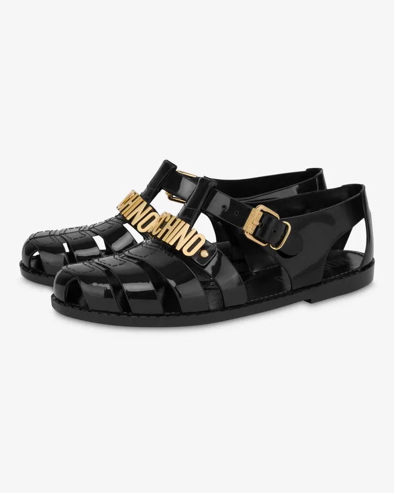 Moschino Sandalen Jelly mit Logo Lettering - Schwarz Schwarz