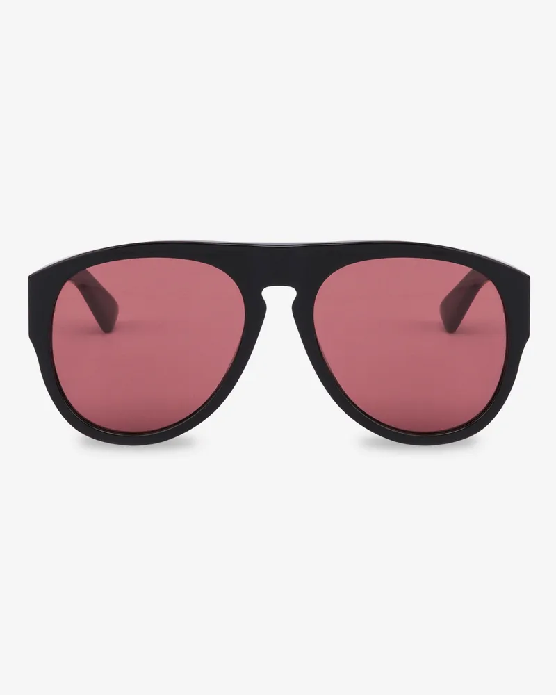 Moschino Sonnenbrille mit roten Gläsern - Schwarz;Rot Schwarz
