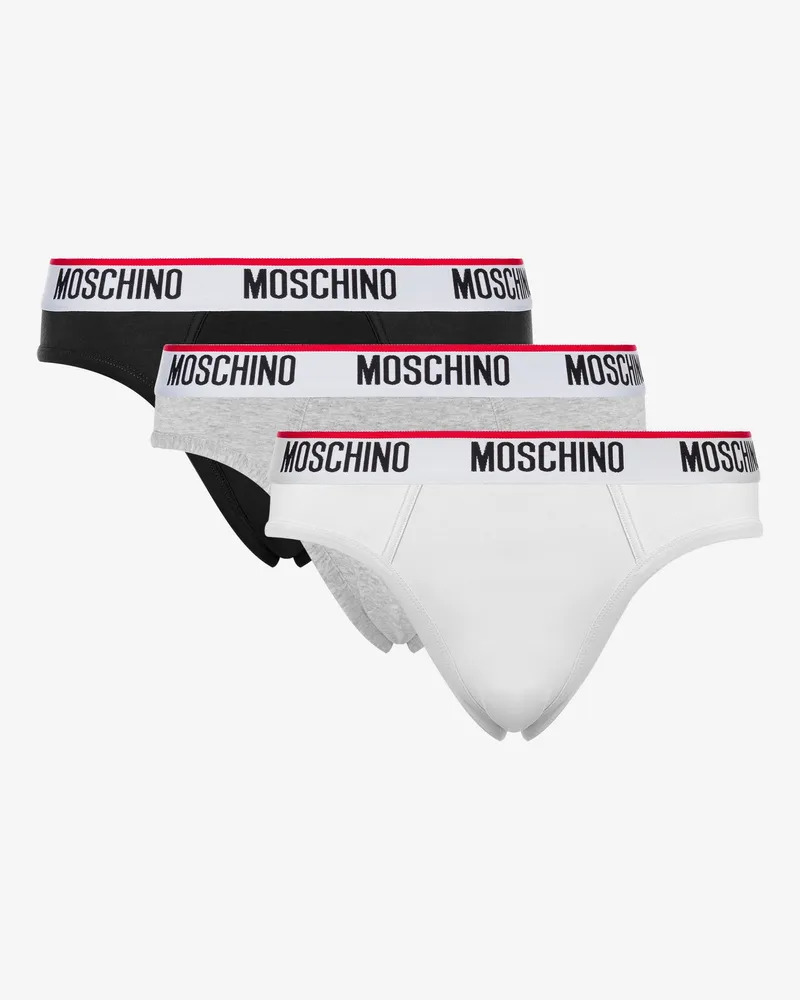 Moschino Set mit 3 Slips Logo Band - Schwarz Schwarz