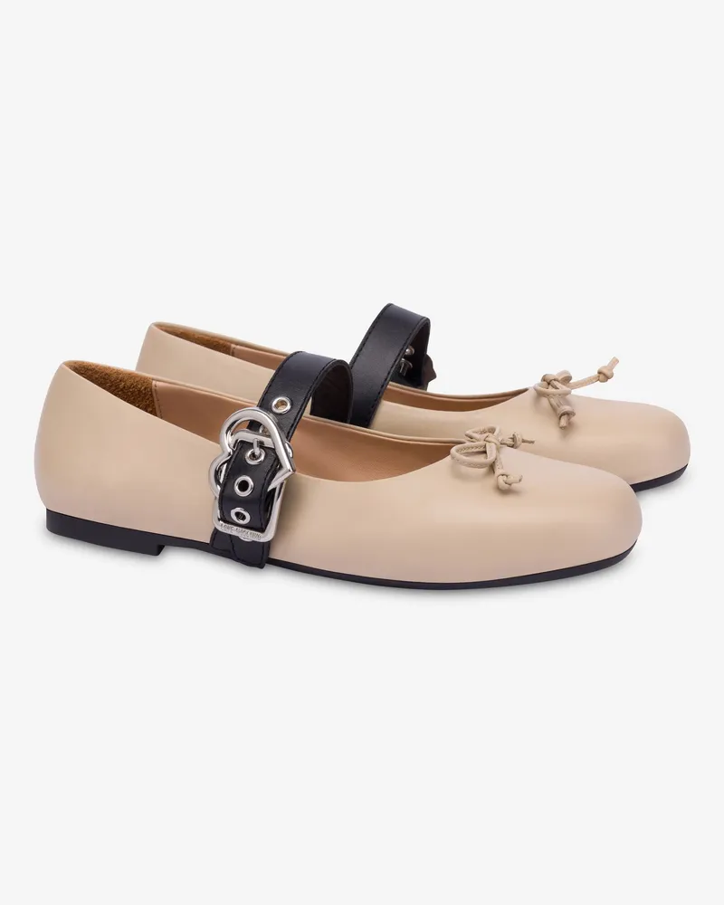 Moschino Ballerinas aus Nappaleder - Beige Beige