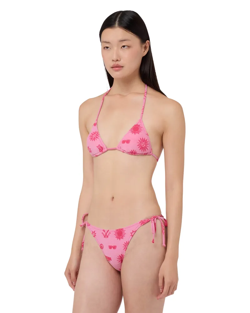 Moschino Triangel-Bikini-Oberteil aus Frottee - Pink Pink