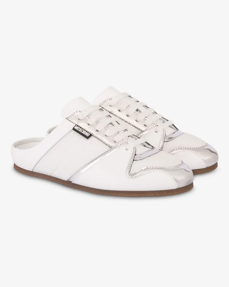 Moschino Sandalen aus Mesh und Kalbsleder - Weiß Weiß