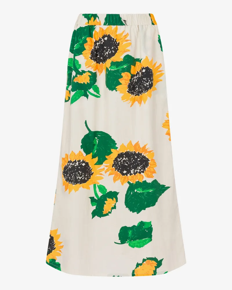 Moschino Bedruckter Rock aus Baumwollpopeline - Weiß Weiß