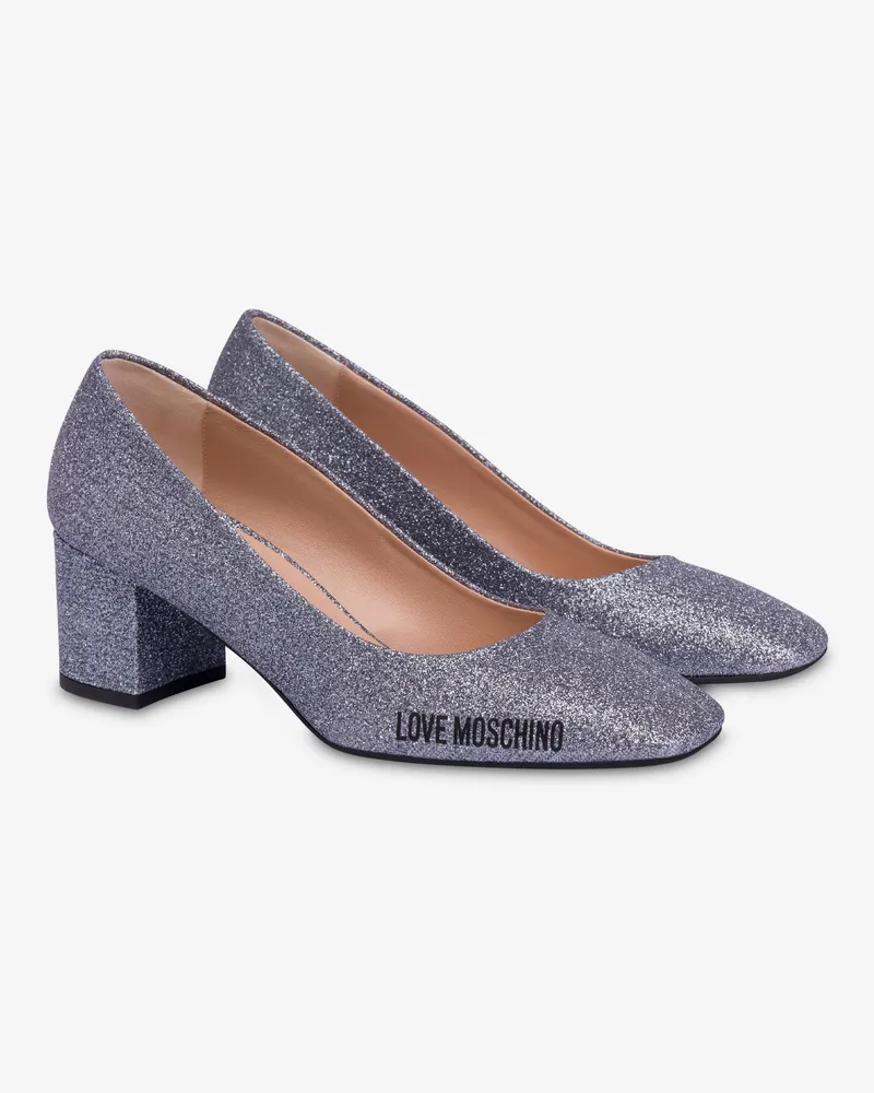 Moschino Glitzer-Dekolleté - Grau Grau