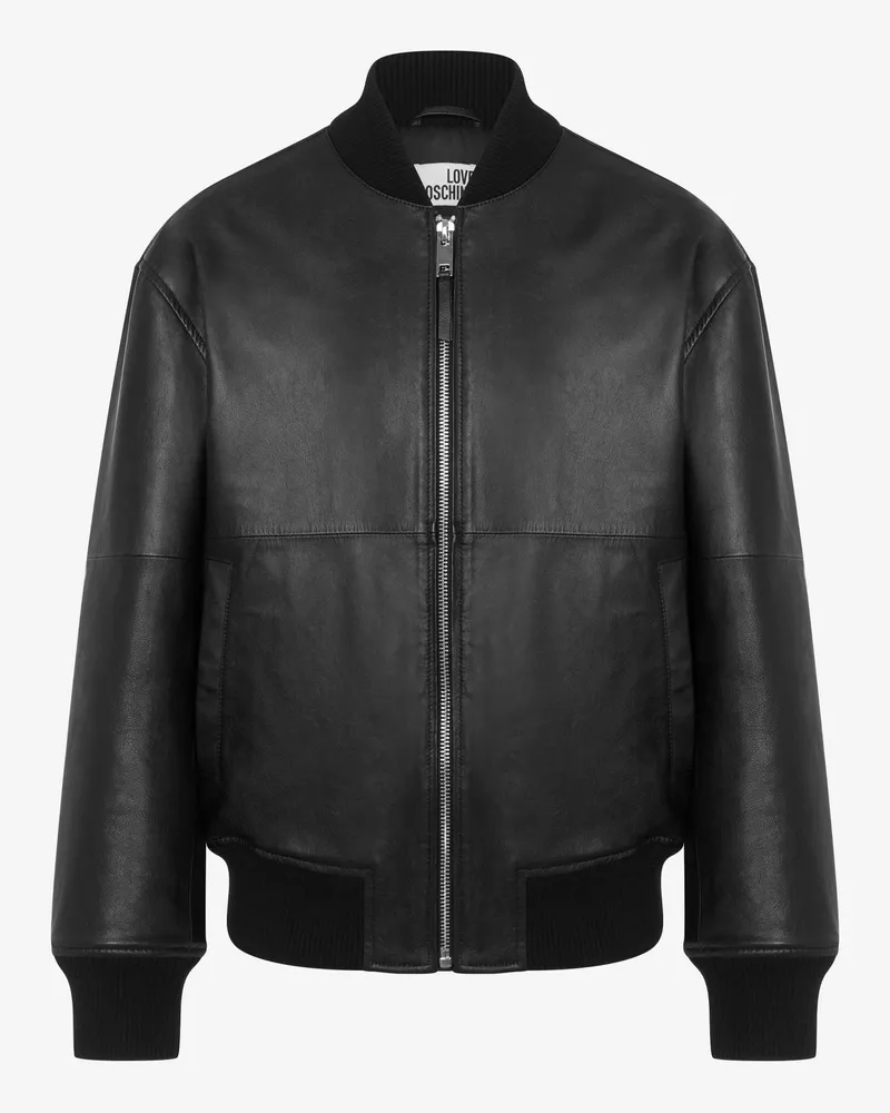 Moschino Jacke aus Nappaleder - Schwarz Schwarz