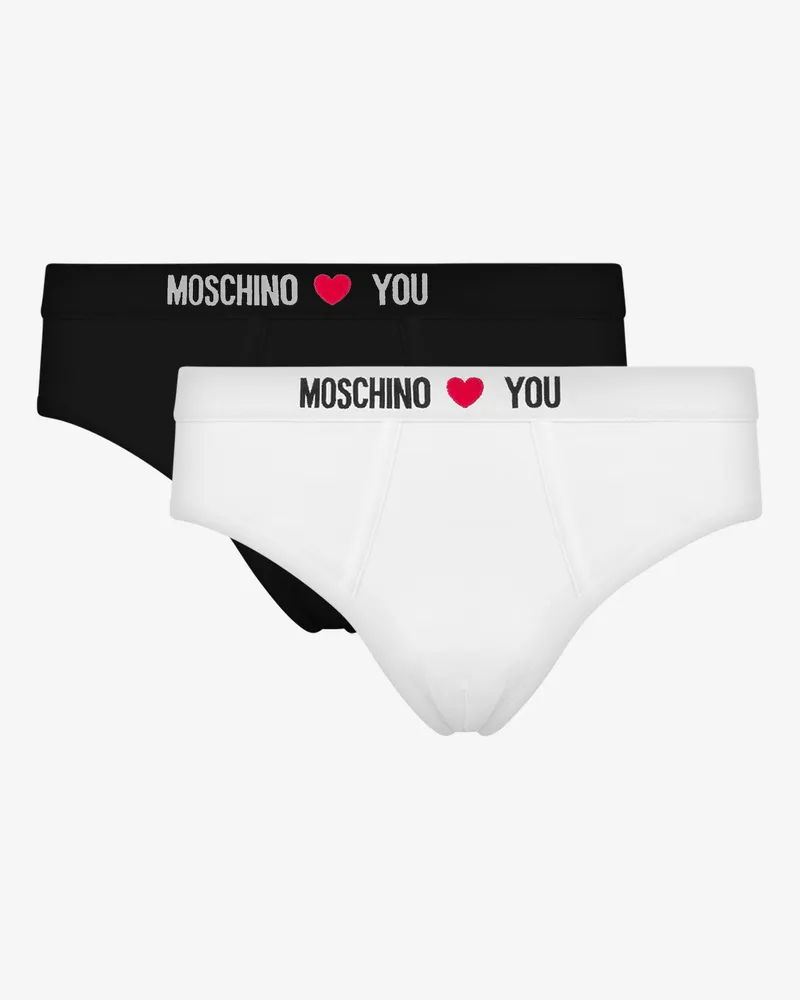 Moschino Set aus 2 Slips aus Stretch-Jersey My Valentine - Schwarz Schwarz
