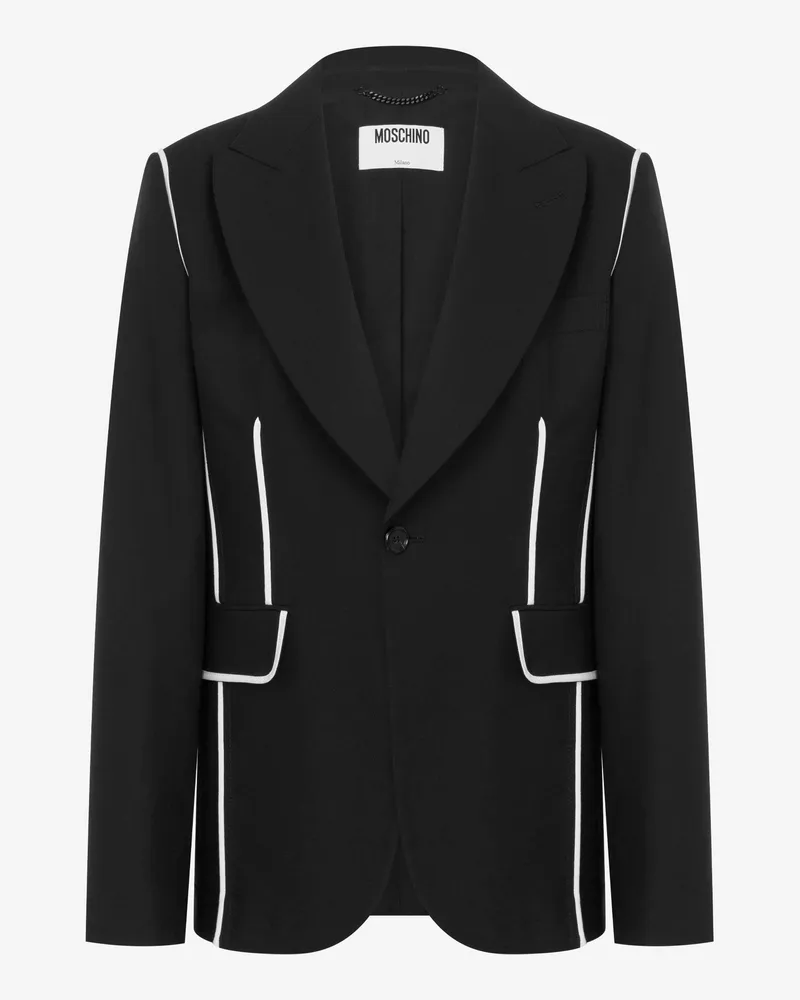 Moschino Jacke aus Stretch-Wolle - Schwarz Schwarz