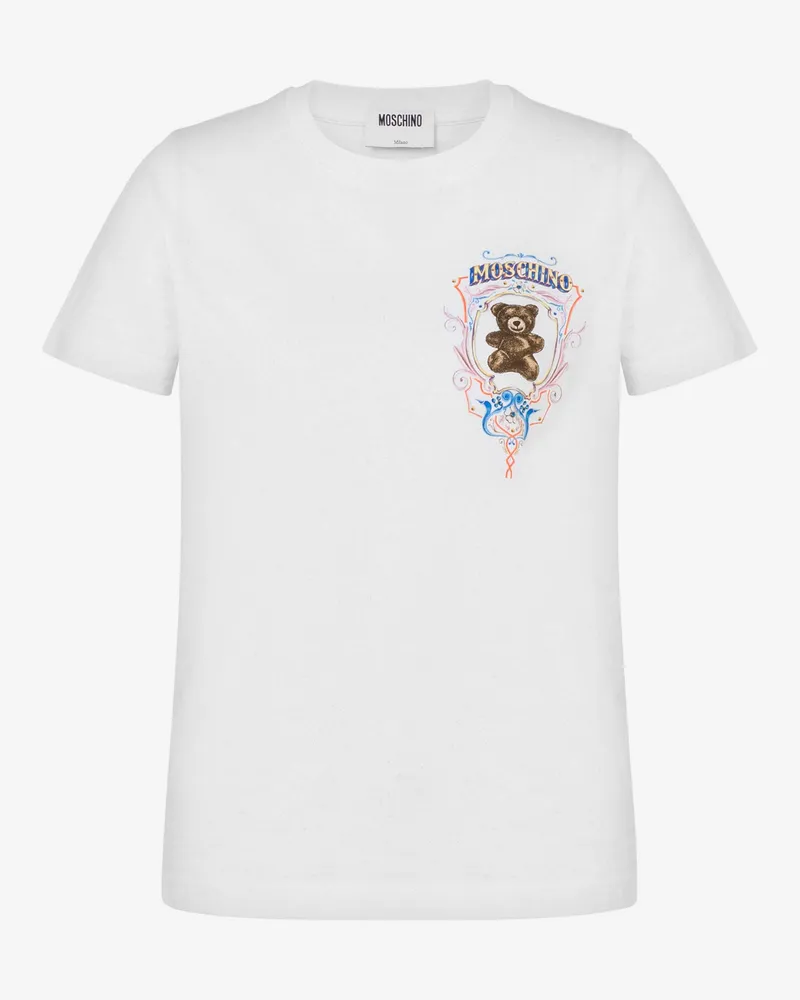 Moschino T-Shirt aus Bio-Baumwolljersey „Moschino Teddy Bear“ - Weiß Weiß