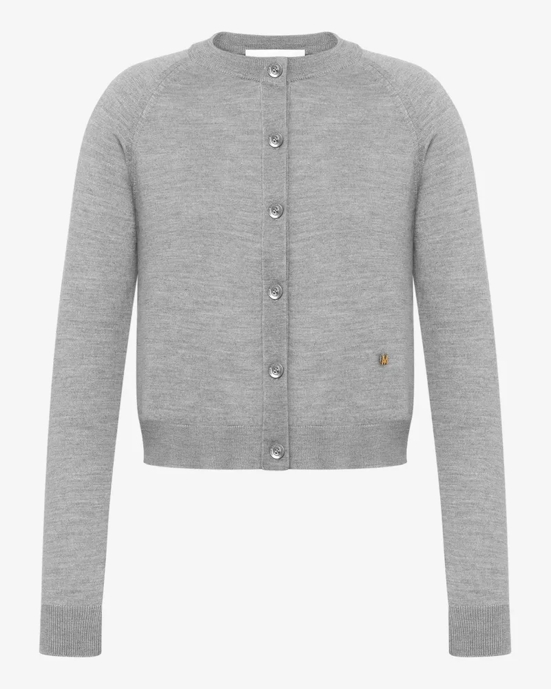 Moschino Golden M Strickjacke aus Wolle und Seide - Grau Grau