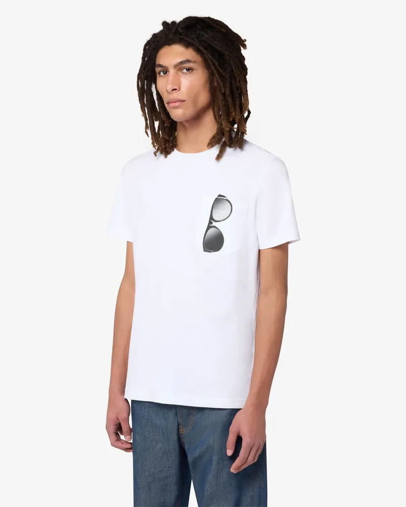 Moschino Bedrucktes T-Shirt aus Baumwolljersey - Weiß Weiß