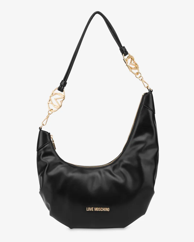 Moschino Asymmetrisches Hobo Bag Jewel - Schwarz Schwarz