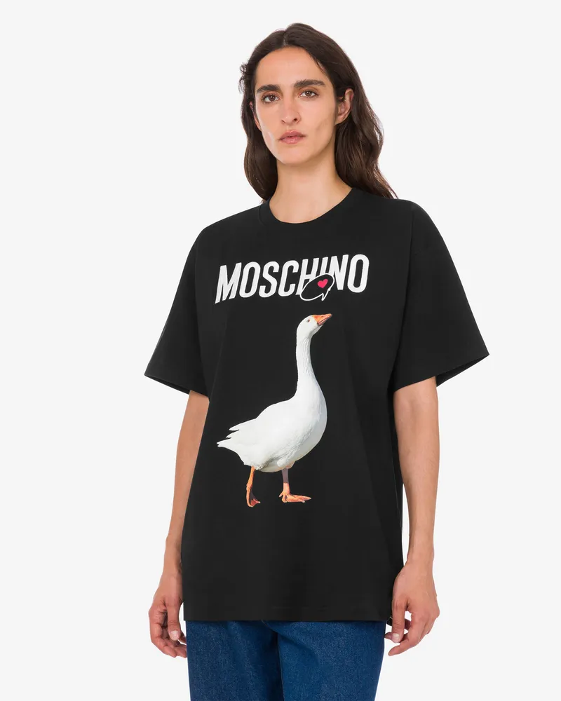 Moschino T-Shirt aus Bio-Baumwolljersey von Goose - Schwarz Schwarz
