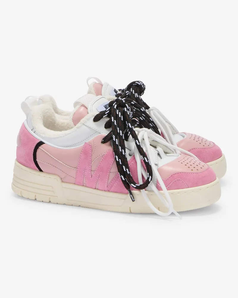 Moschino Sneaker aus Kalbsleder und Wildleder - Pink Pink