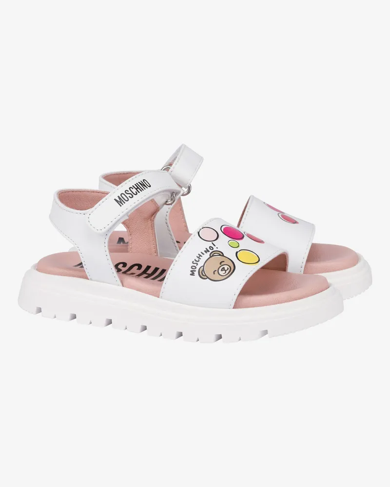 Moschino Moschino Teddy Bear Ledersandalen - Weiß Weiß