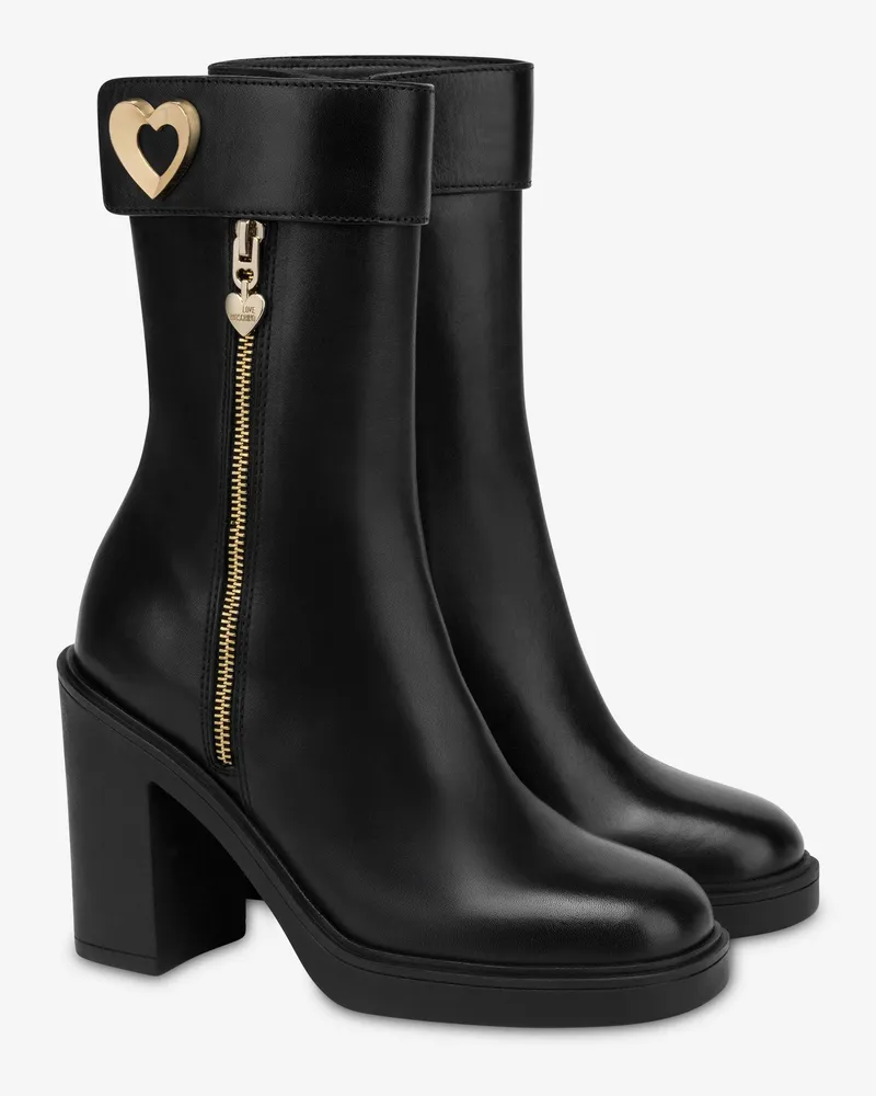 Moschino Stiefelette aus Kalbsleder - Schwarz Schwarz