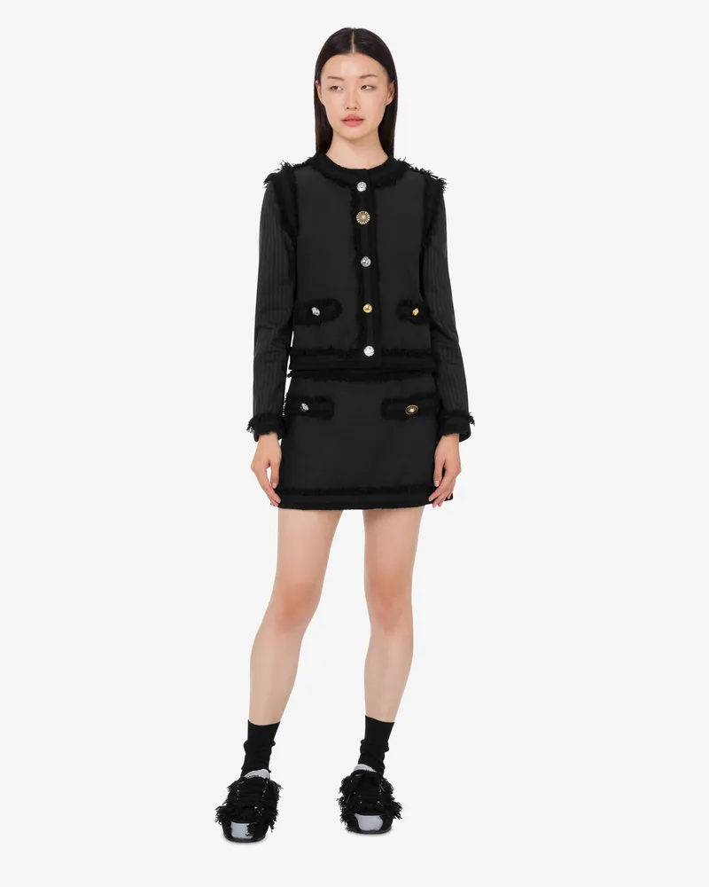 Moschino Stretch-Bouclé-Minirock - Schwarz Schwarz
