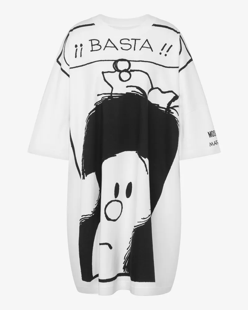 Moschino Mafalda – Kleid aus schwerer Baumwolle - Weiß Weiß
