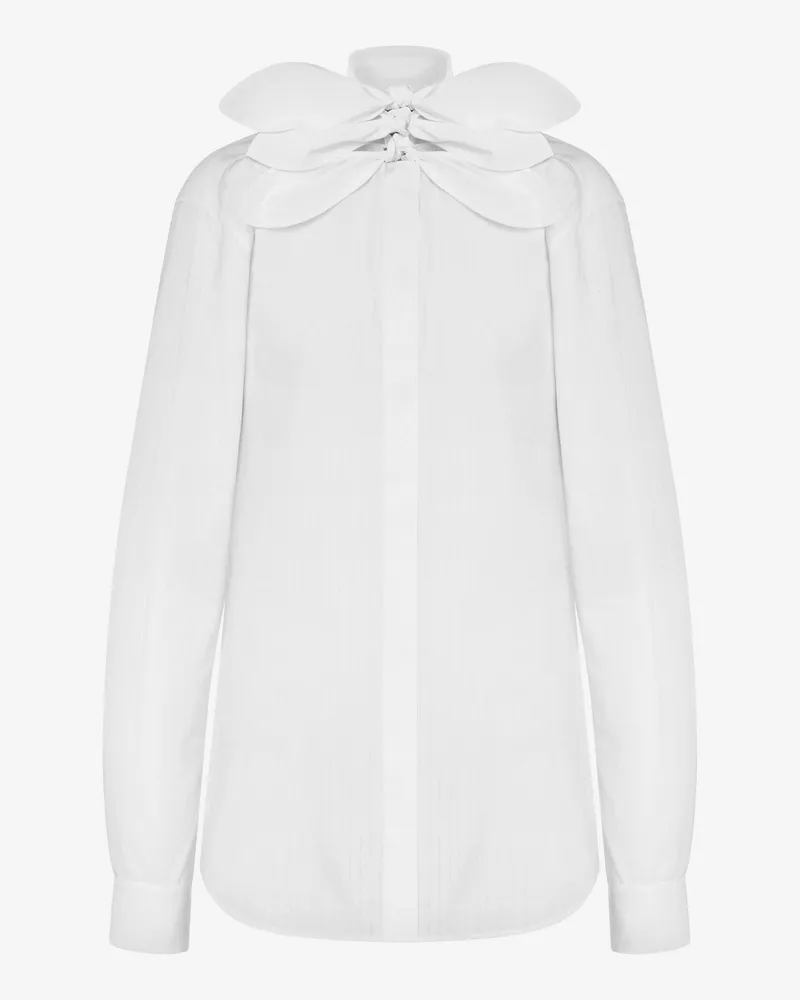 Moschino Jacquard-Hemd aus Baumwollpopeline - Weiß Weiß