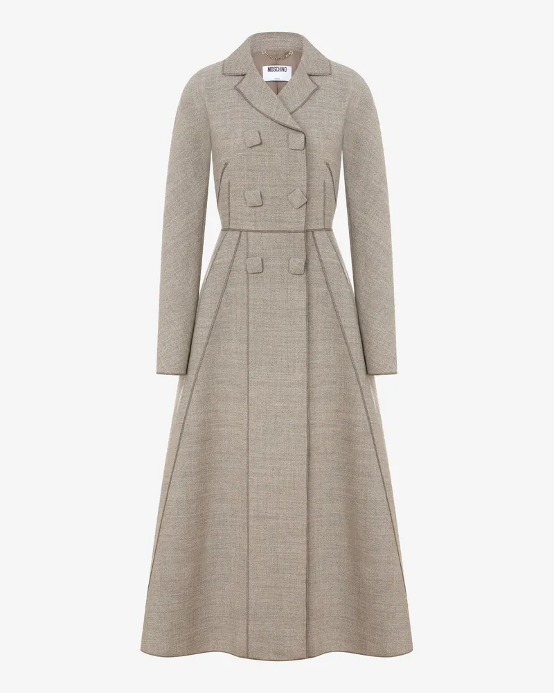 Moschino Mattes Wollmantel - Grau Grau