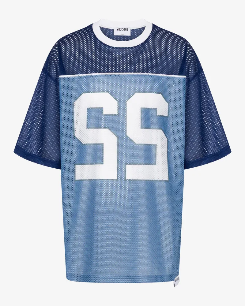 Moschino T-Shirt aus Funktionsmesh - Blau Blau