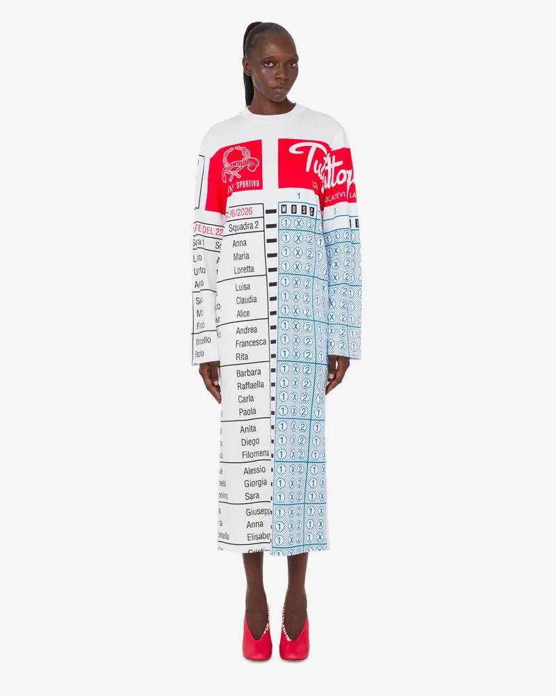 Moschino Bedrucktes Kleid aus schwerer Baumwolle - Weiß Weiß