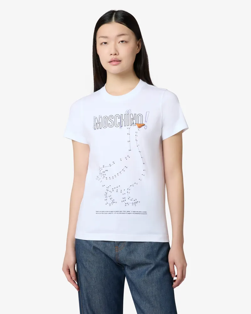 Moschino T-Shirt aus Bio-Baumwolljersey von Goose - Weiß Weiß