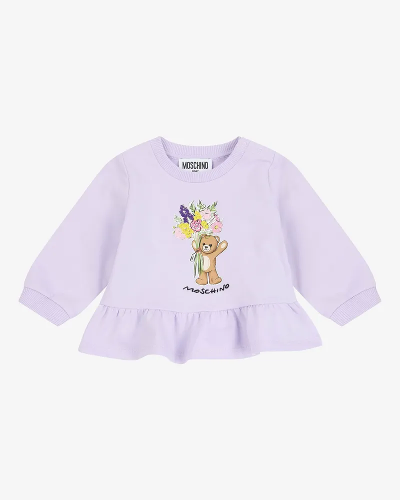 Moschino Moschino Teddy Bear Sweatshirt aus Baumwolle - Violett Violett