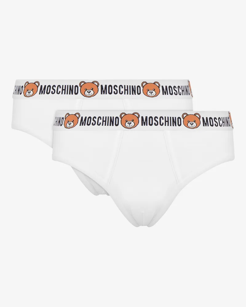Moschino Set aus 2 Slips Teddy Elastic Band - Weiß Weiß