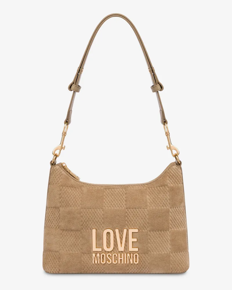 Moschino Umhängetasche aus weichem Stoff - Beige Beige