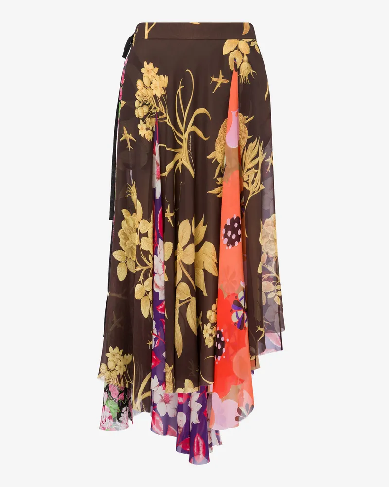 Moschino Bedruckter Seiden-Goergette-Rock - Bunt Bunt