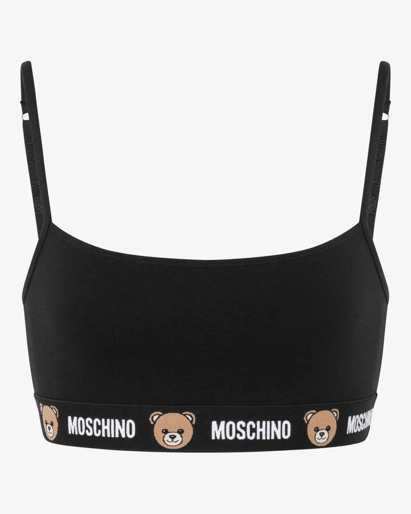 Moschino Moschino Teddybär-BH aus Baumwoll-Stretch-Jersey - Schwarz Schwarz