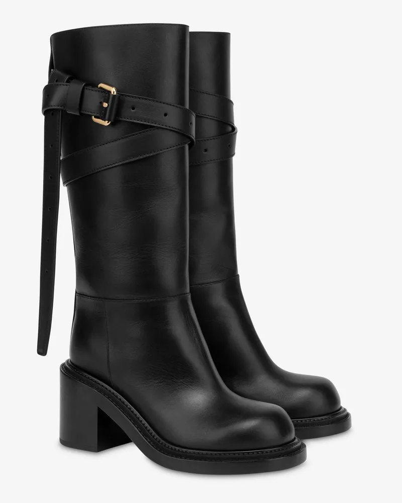 Moschino Stiefel aus Kalbsleder - Schwarz Schwarz