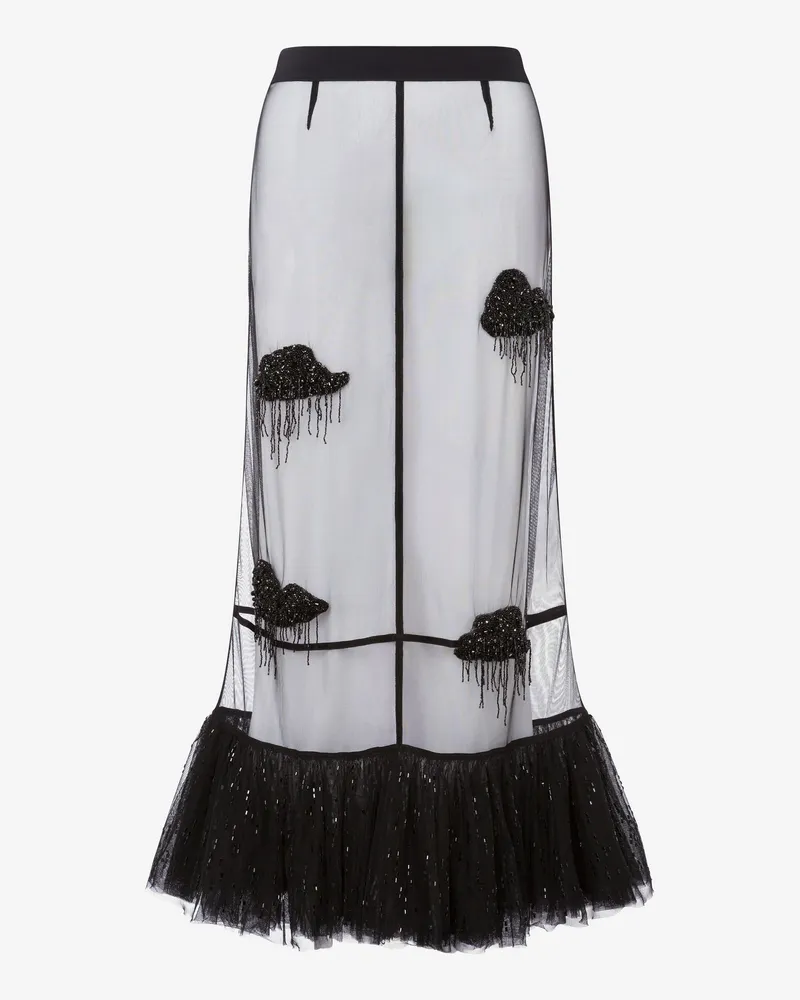 Moschino Bestickter Tüll-Rock - Schwarz Schwarz